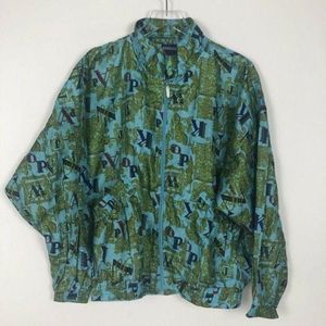 Vintage Bovattini Blue Gold Lettering Nylon Jacket